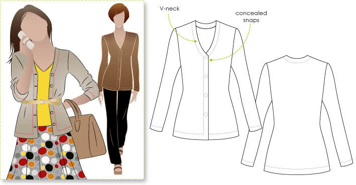 Cosy Cardi Sewing Pattern By Style Arc - Great basic knit cardigan