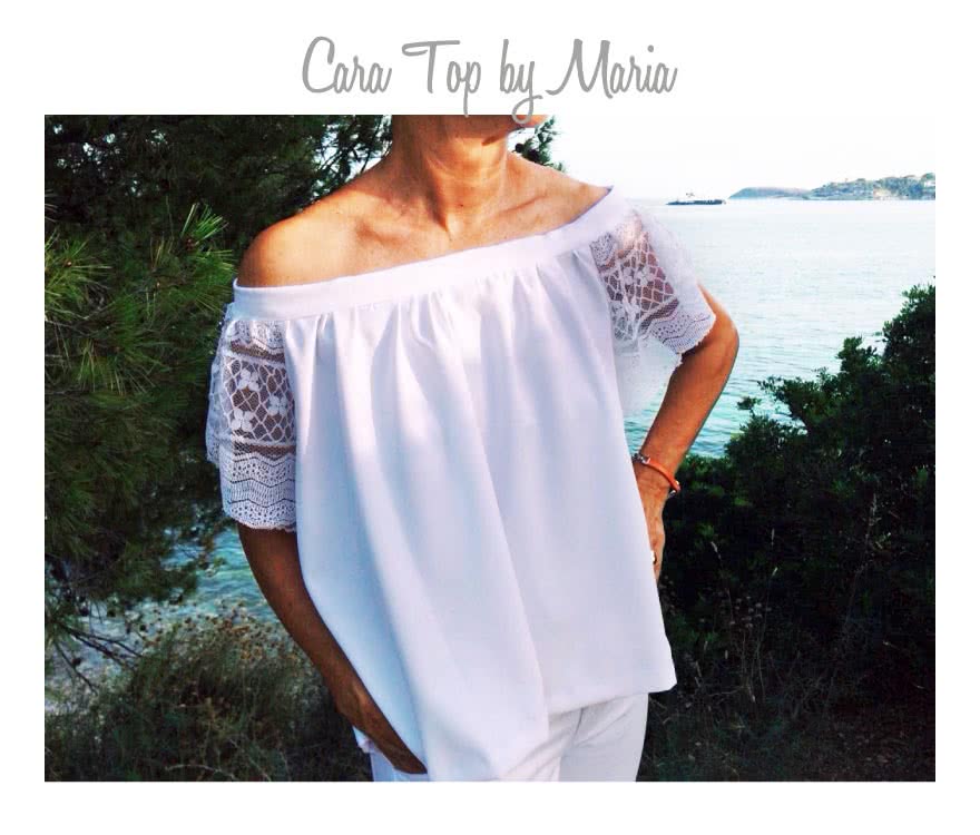 Cara Top Sewing Pattern By Maria And Style Arc - Fashionable off-the-shoulder top