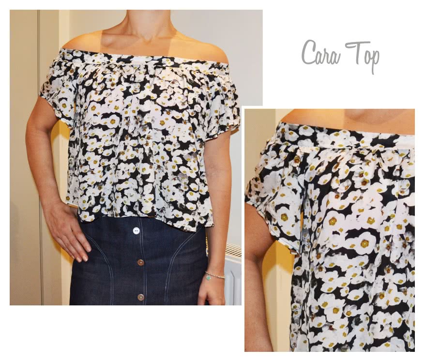 Cara Top Sewing Pattern By Style Arc - Fashionable off-the-shoulder top