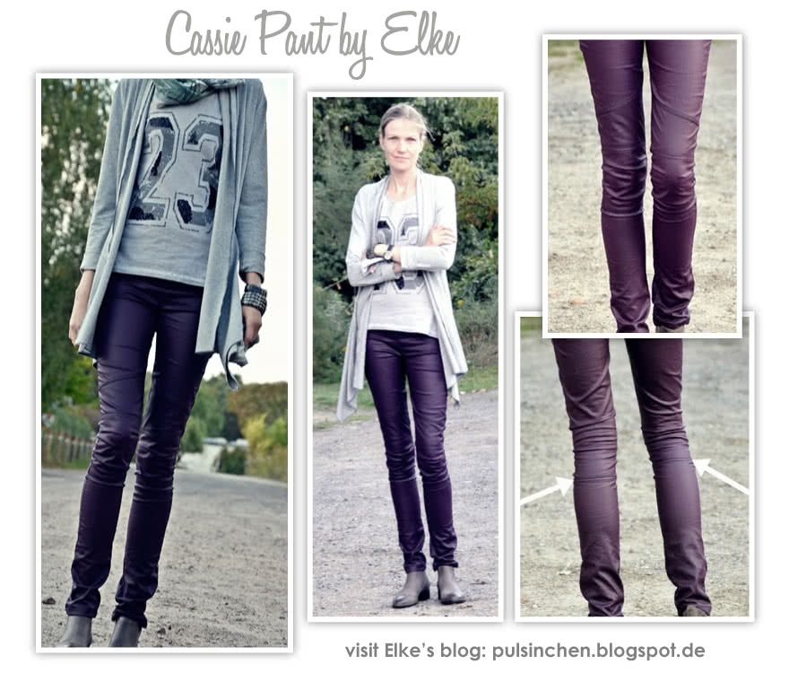Cassie Stretch Woven Pant Sewing Pattern By Elke And Style Arc - Fashionable pull on ankle length pant with knee patch
