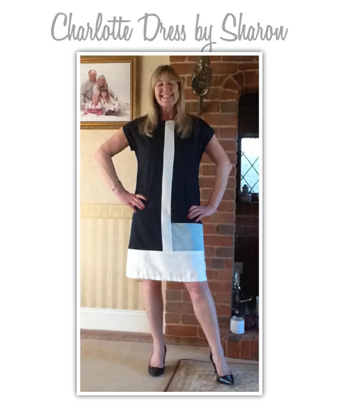 Charlotte Dress Sewing Pattern By Sharon And Style Arc - Trendy colour-blocked woven shift dress with short sleeve