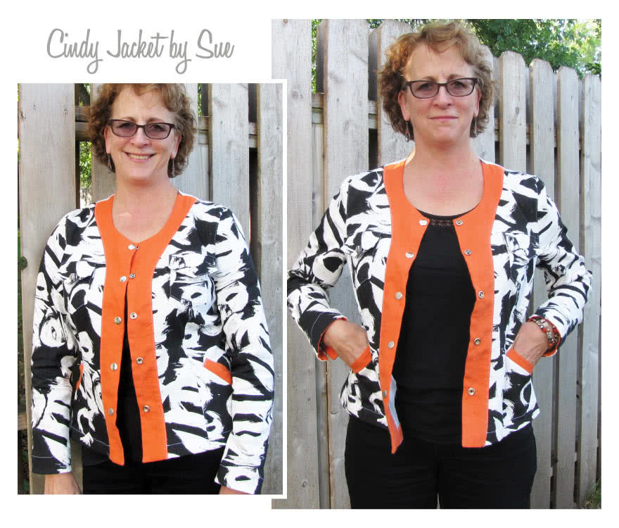 Cindy Jeans Jacket Sewing Pattern By Sue And Style Arc - Fabulous slightly fitted stretch jeans jacket