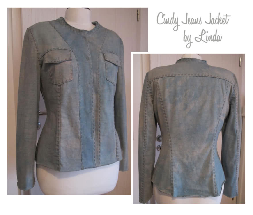 Cindy Jeans Jacket Sewing Pattern By Linda And Style Arc - Fabulous slightly fitted stretch jeans jacket