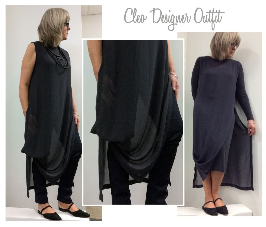 Cleo Designer Long Tabard Sewing Pattern By Style Arc - This designer tabard is a great versatile piece that can be worn over a pant, as well as the Cleo dress
