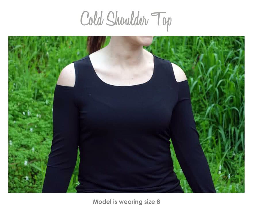 Cold Shoulder Knit Top Sewing Pattern By Style Arc - Knit top with the trendy cut out shoulder feature
