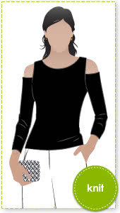 Cold Shoulder Knit Top Sewing Pattern By Style Arc - Knit top with the trendy cut out shoulder feature