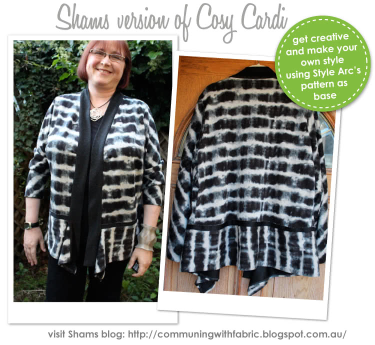 Cosy Cardi Sewing Pattern By Shams And Style Arc - Great basic knit cardigan