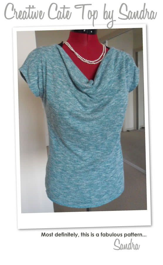 Creative Cate Top Sewing Pattern By Sandra And Style Arc - Great versitile top that can be worn in different ways