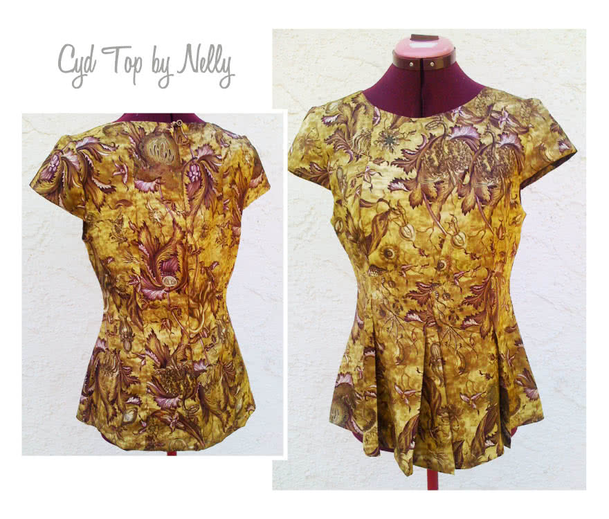 Cyd Top Sewing Pattern By Nelly And Style Arc - Fabulous pleated peplum top