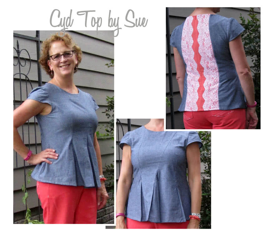 Cyd Top Sewing Pattern By Sue And Style Arc - Fabulous pleated peplum top