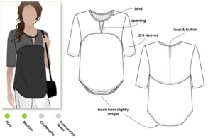 Dixie Woven Top Sewing Pattern – Casual Patterns – Style Arc