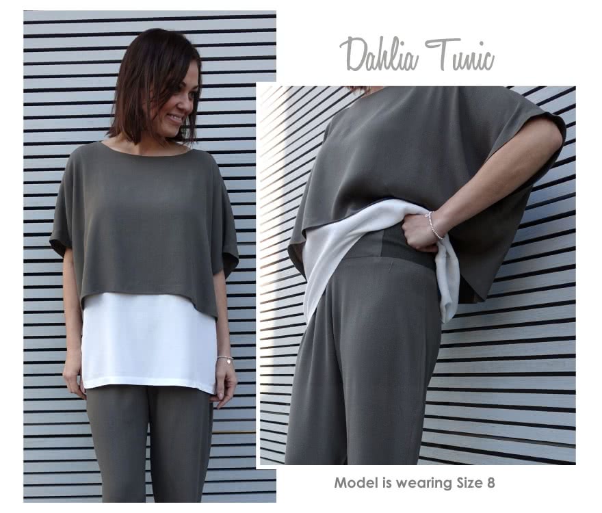 Dahlia Tunic Sewing Pattern By Style Arc - Fashionable double layer tunic
