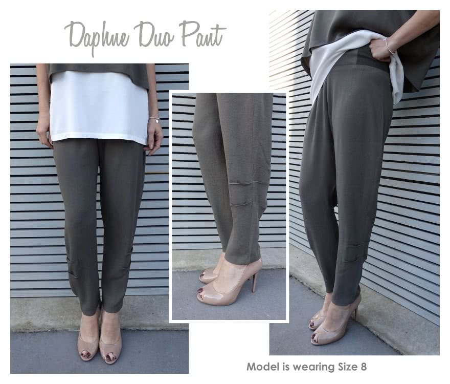 Daphne Duo Pant Sewing Pattern By Style Arc - Pull on pant with interesting side seam detail