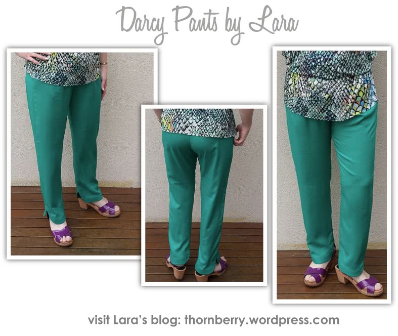 Darcy Woven Pant Sewing Pattern By Lara And Style Arc - Slimline elastic waist pant with interesting hemline