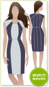 Darla Stretch Woven Dress Sewing Pattern By Style Arc - A dress that you can use you creative skills to make it your own.