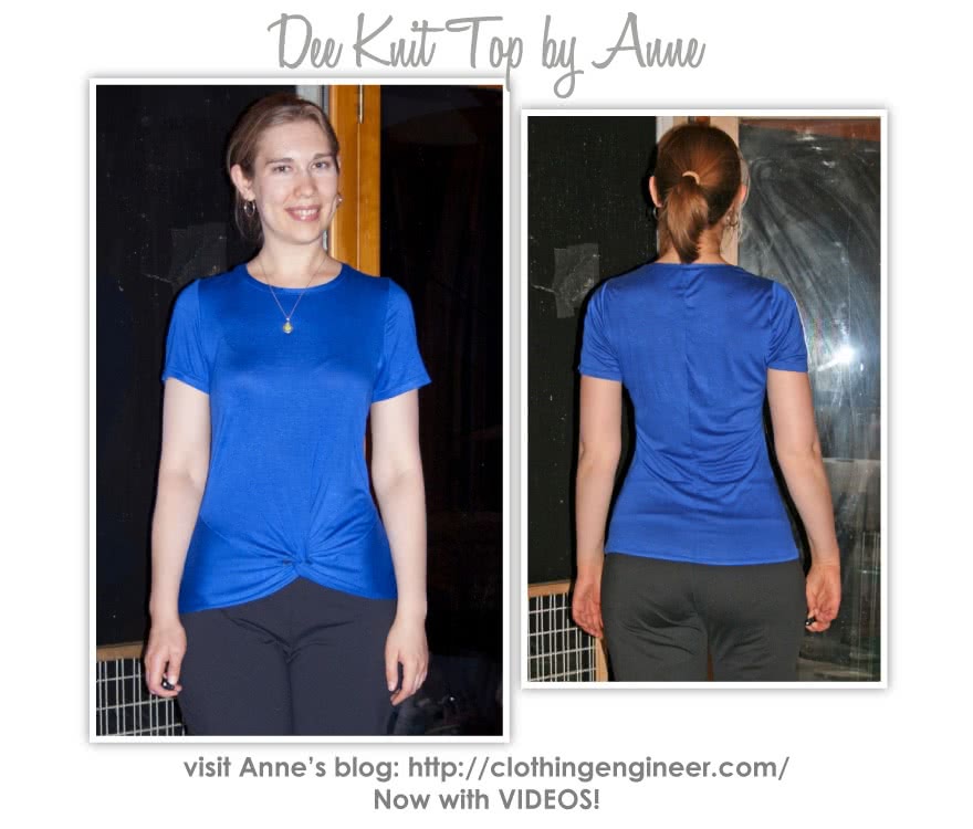 Dee Knit Top Sewing Pattern By Anne And Style Arc - Fashionable knot front "T" top