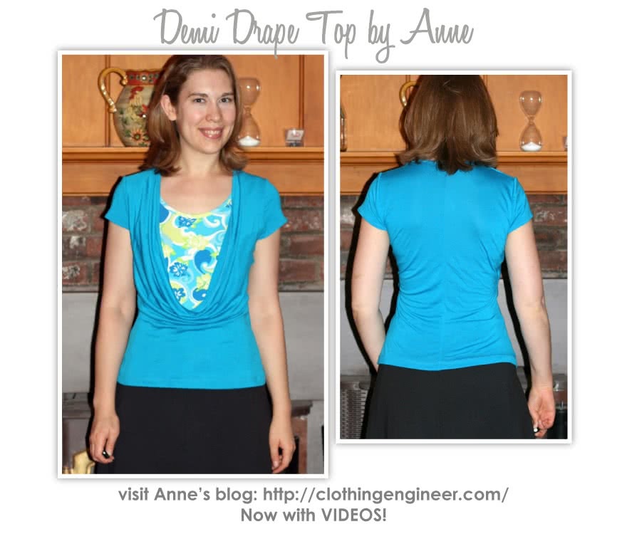 Demi Drape Top Sewing Pattern By Anne And Style Arc - Knit jersey cowl neck top