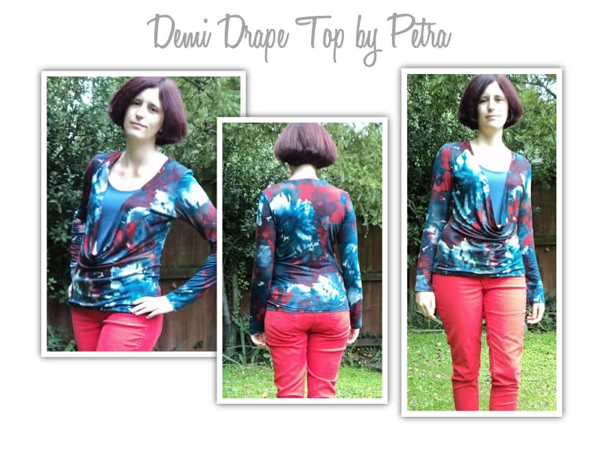 Demi Drape Top Sewing Pattern By Petra And Style Arc - Knit jersey cowl neck top