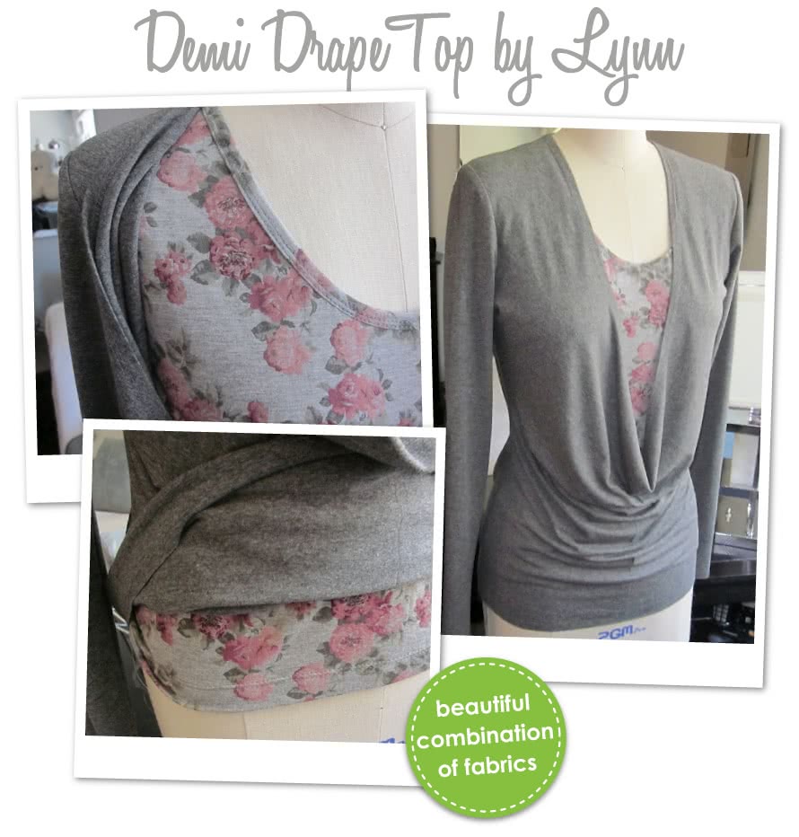 Demi Drape Top Sewing Pattern By Lynn And Style Arc - Knit jersey cowl neck top