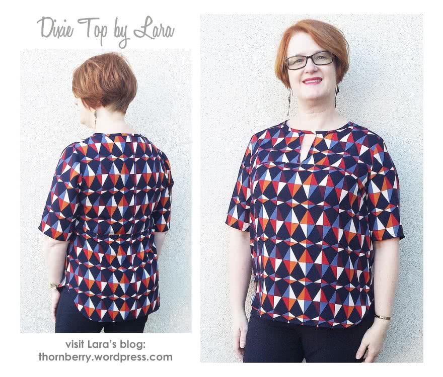 Dixie Woven Top Sewing Pattern By Lara And Style Arc - On trend top with open neck feature & high/low hem