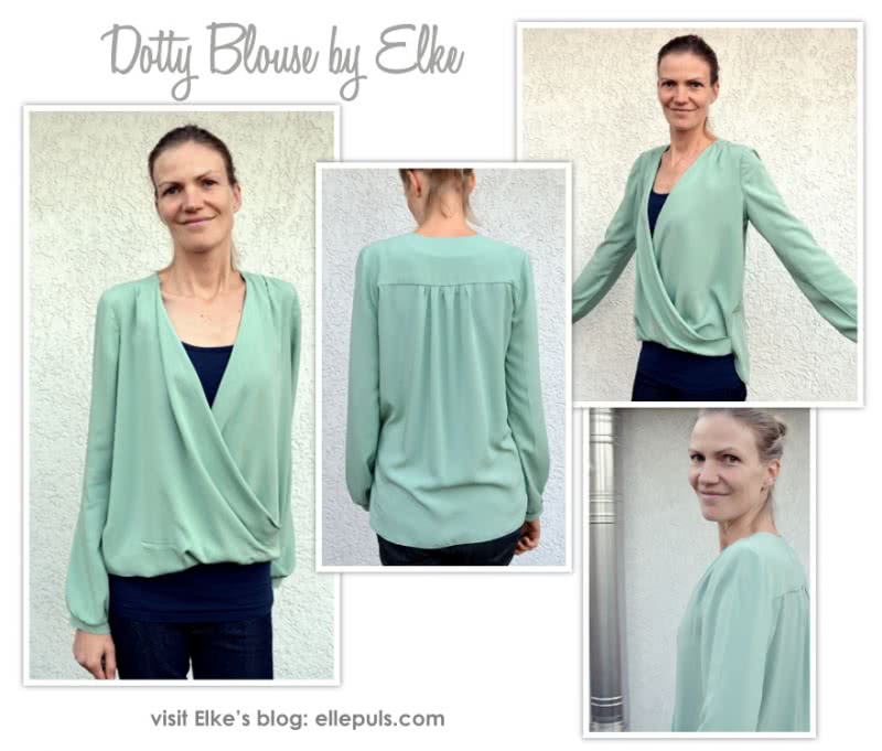 Dotty Blouse Sewing Pattern By Elke And Style Arc - A new twist on the wrap top, this is a very flattering and easy to wear top