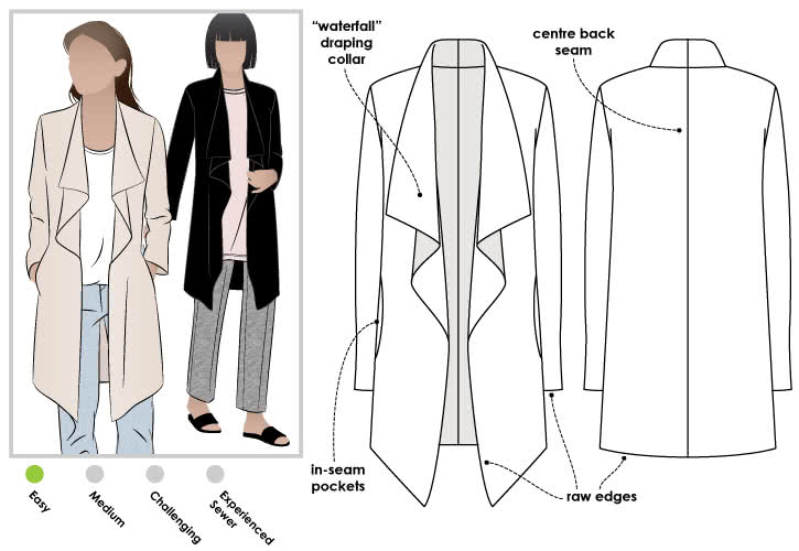 Estelle Ponte Jacket Sewing Pattern – Casual – Style Arc