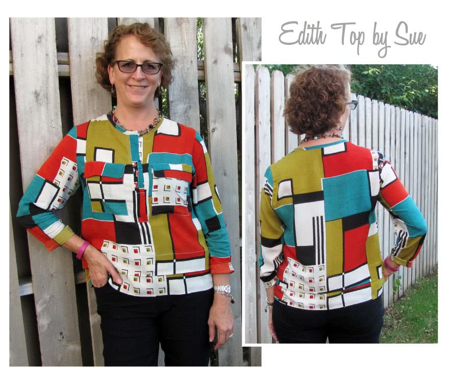 Edith Top Sewing Pattern By Sue And Style Arc - Versatile top with a clever layered look