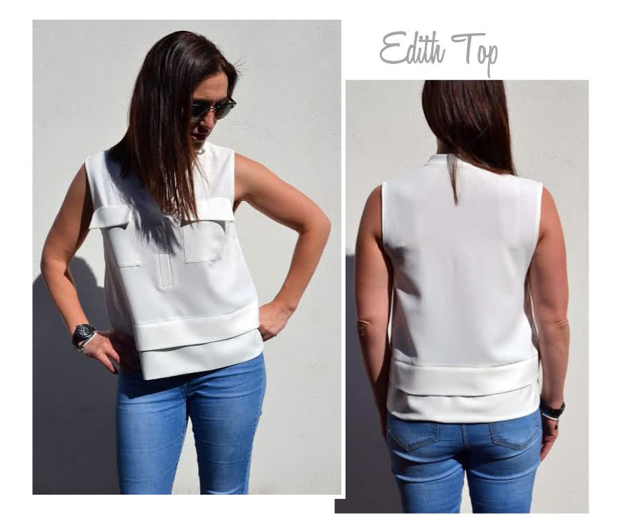 Edith Top Sewing Pattern By Style Arc - Versatile top with a clever layered look