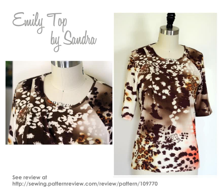 Emily Knit Top Sewing Pattern By Sandra And Style Arc - Knit top with a twist pleat neckline