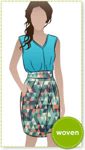 Emily Skirt Sewing Pattern By Style Arc - Tulip shaped skirt with shaped waistband