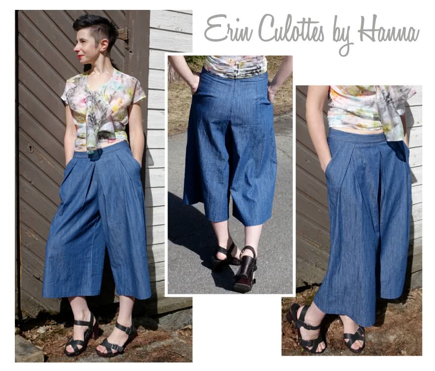 Erin Woven Culottes Sewing Pattern By Hanna And Style Arc - Pleat front culottes with angled pockets