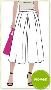 Erin Woven Culottes Sewing Pattern By Style Arc - Pleat front culottes with angled pockets