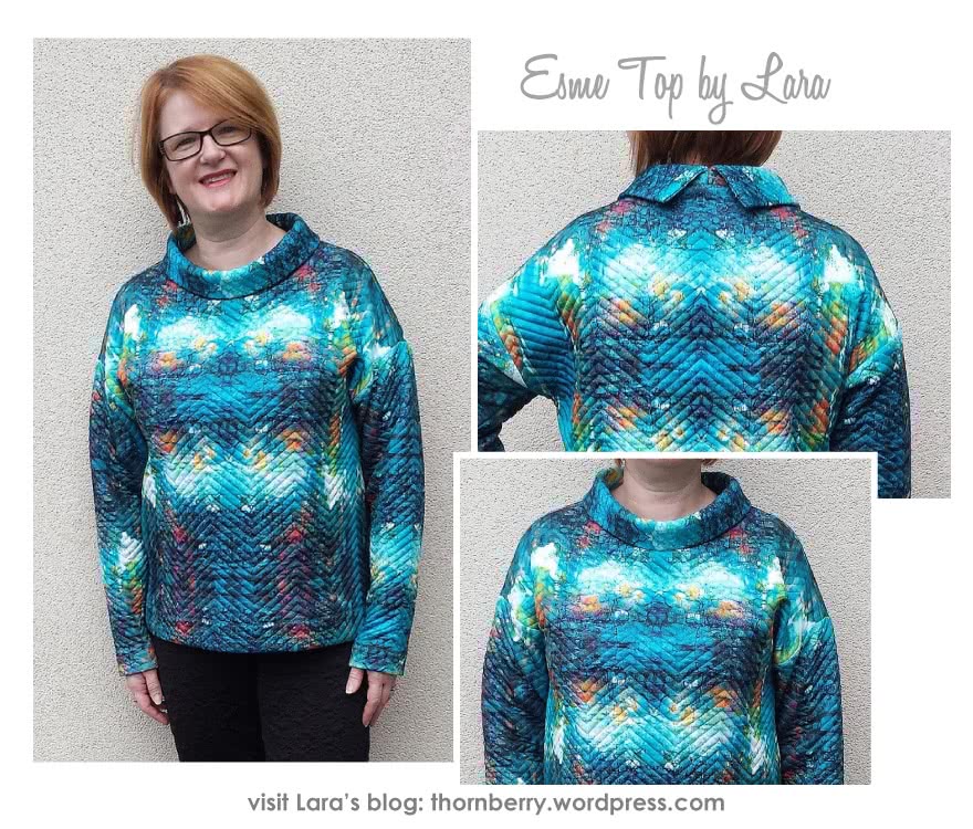 Esme Designer Knit Top Sewing Pattern By Lara And Style Arc - Square cut top with funnel or band neck options, sleeved or sleeveless, with a high/low hem