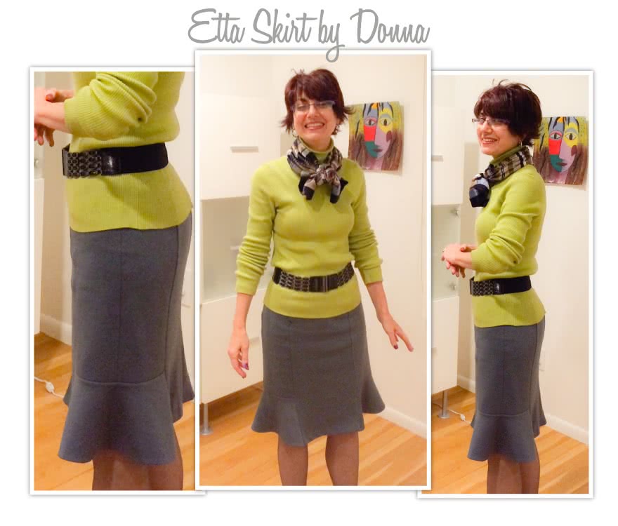 Etta Skirt Sewing Pattern By Donna And Style Arc - Pencil skirt with side hem flounce