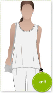 Evie Knit Top Sewing Pattern By Style Arc - Knit tank top with a shaped hemline