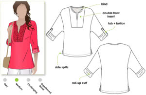 Fleur Tunic Sewing Pattern – Casual Patterns – Style Arc