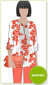 Faith Woven Top Sewing Pattern By Style Arc - Kaftan Style with front tuck feature