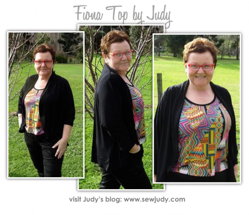 Fiona Knit Top Sewing Pattern By Judy And Style Arc - Great knit cardigan with dolman sleeve & shawl collar