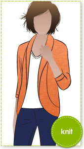 Fiona Knit Top Sewing Pattern By Style Arc - Great knit cardigan with dolman sleeve & shawl collar