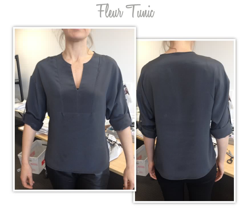 Fleur Tunic Sewing Pattern By Style Arc - Tunic top with inserted yoke and fashionably deep armhole