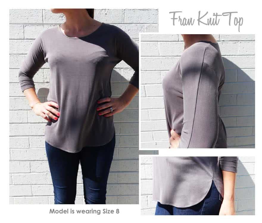 Fran Knit Top Sewing Pattern By Style Arc - Great basic layering piece with a point of difference