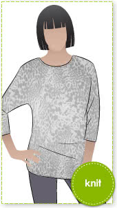 Fran Knit Top Sewing Pattern By Style Arc - Great basic layering piece with a point of difference