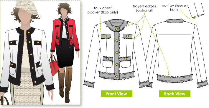 Gigi Jacket Sewing Pattern – Semi-formal Patterns – Style Arc