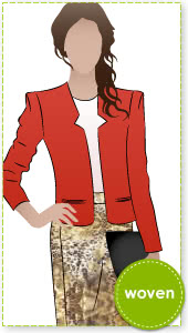 Gabby Woven Jacket Sewing Pattern By Style Arc - Reverse revere jacket with sleeve head treatment