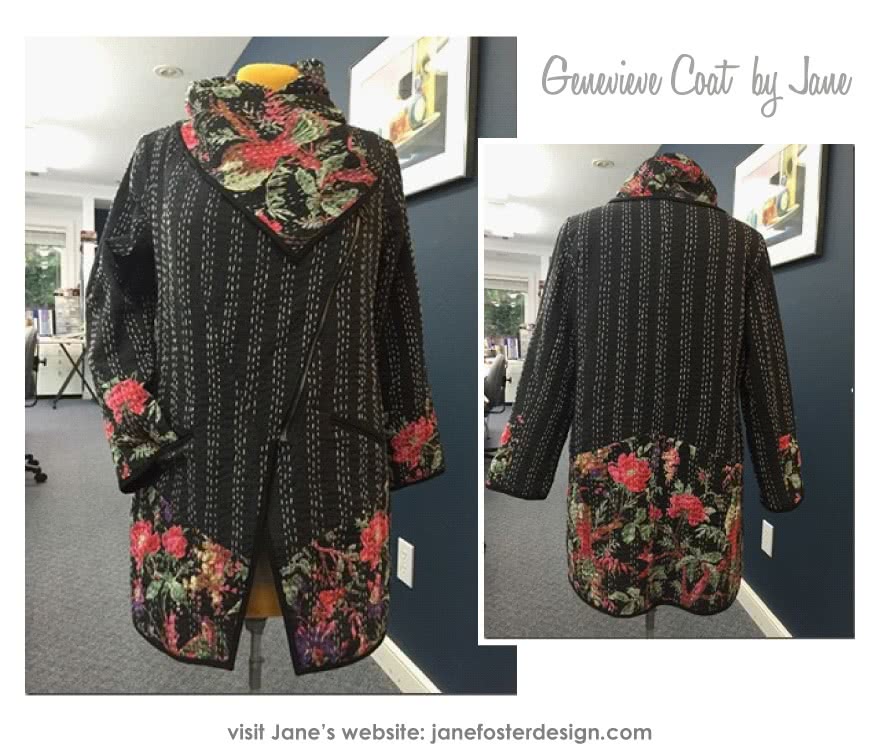 Genevieve Jacket / Coat Sewing Pattern By Jane And Style Arc - Designer jacket with fabulous collar & zip front