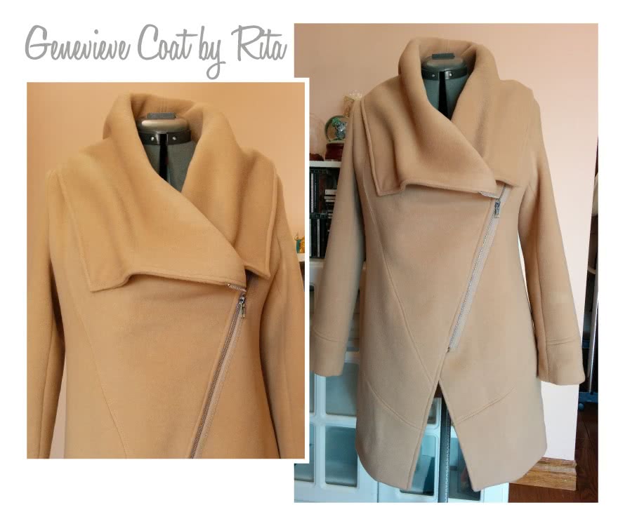 Genevieve Jacket / Coat Sewing Pattern By Rita And Style Arc - Designer jacket with fabulous collar & zip front