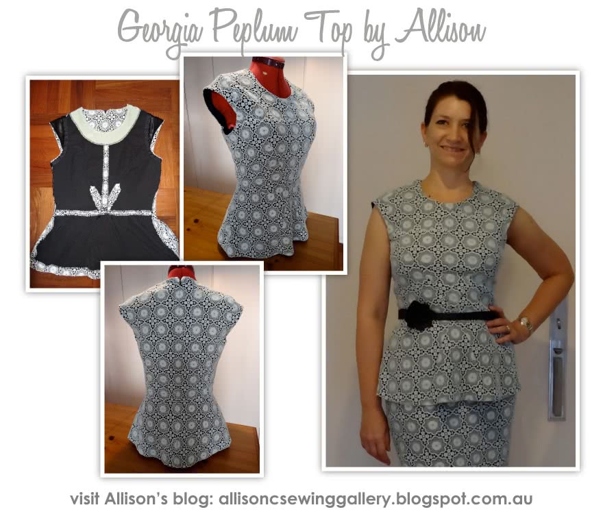 Georgia Peplum Top Sewing Pattern By Allison And Style Arc - Top of the season - peplum top with front dart detail