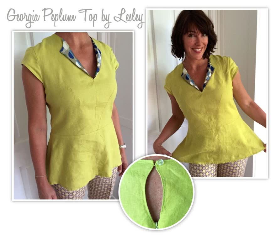 Georgia Peplum Top Sewing Pattern By Lesley And Style Arc - Top of the season - peplum top with front dart detail