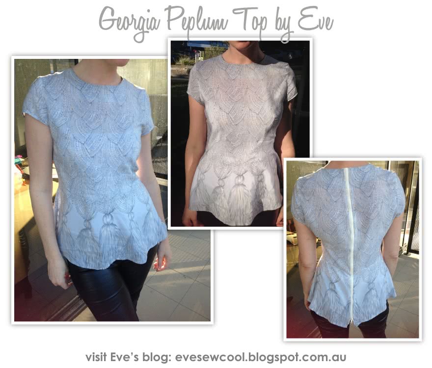 Georgia Peplum Top Sewing Pattern By Eve And Style Arc - Top of the season - peplum top with front dart detail