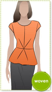 Georgia Peplum Top Sewing Pattern By Style Arc - Top of the season - peplum top with front dart detail